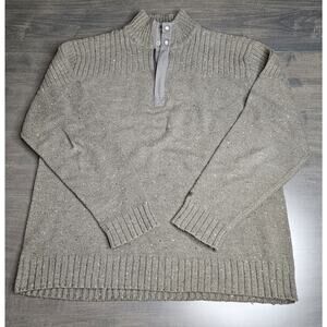 Columbia XCO Men's Green Quarter Zip Wool Blend Pullover Sweater Size Large